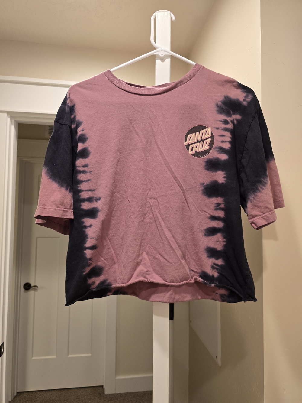 Santa Cruz Tie-Dye Crop Tee - Mauve & Black